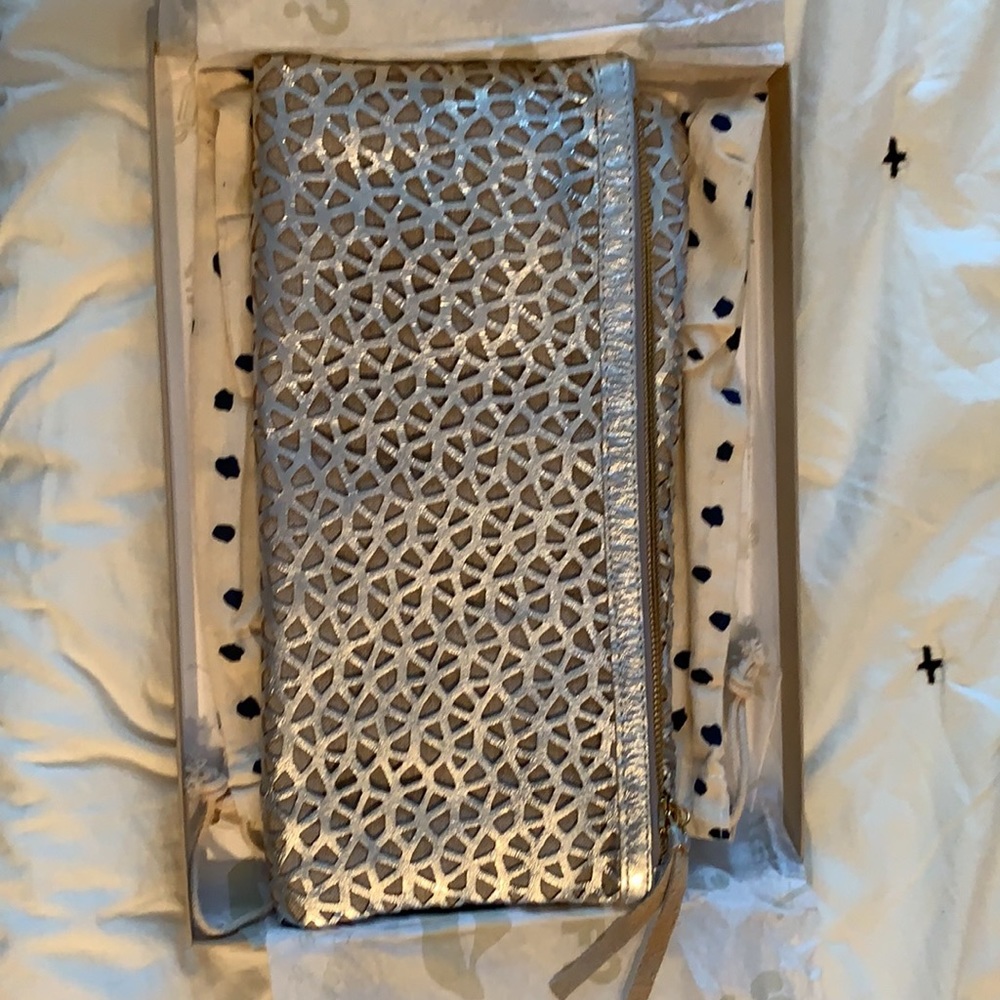Clare Vivier Foldover Clutch - Metallic